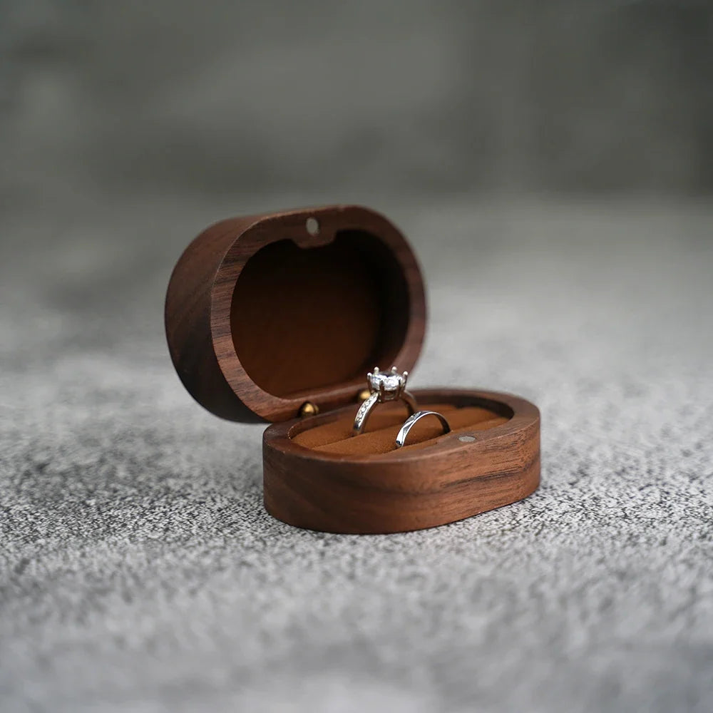 Ring Bearer Box Solid Wood Wedding Ceremony Ring Holder Engraved Name Date Rustic Gift for Ring Bearer Boy