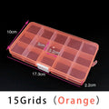 10/15 Grids Plastic Box Adjustable Jewelry Box Beads Pills Nail Art Storage Box Organizer for Office Housekeeping Organization