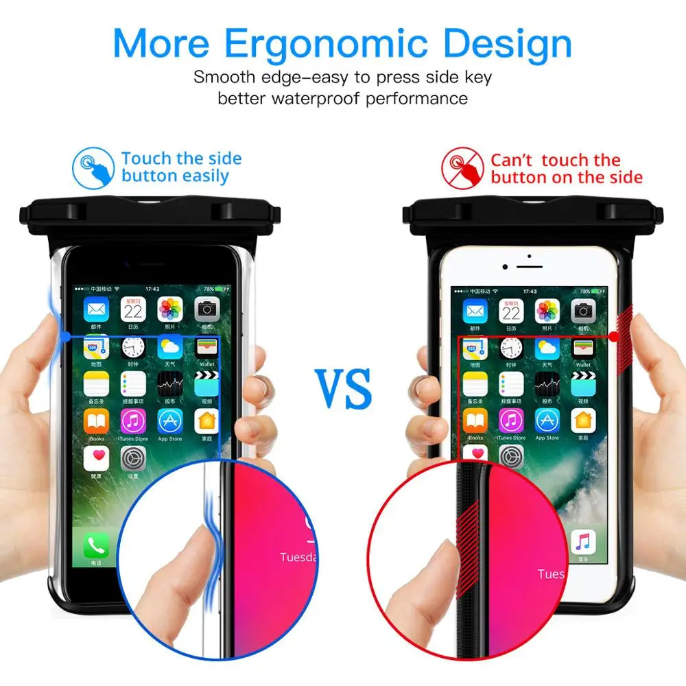  IPX8 Waterproof Phone Pouch Universal Cell Phone Dry Bag For iPhone Samsung Huawei Xiaomi Swimming Underwater Cover