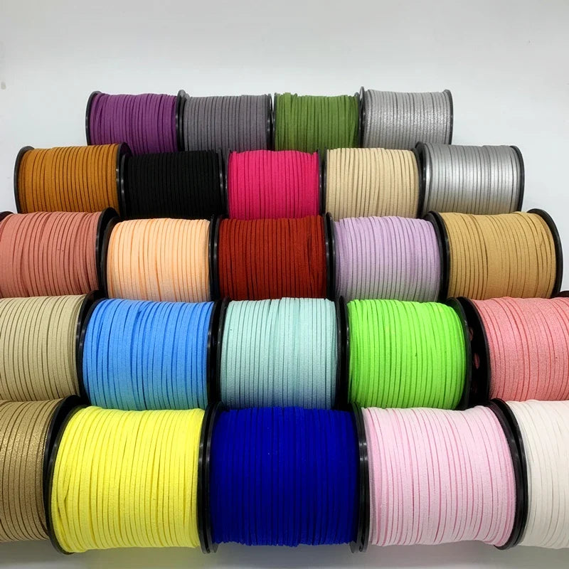 5yards 3mm Leather Braided Cord Korean Velvet Leather Handmade Beading Bracelet For Jewelry Making Supplies DIY Bracelet