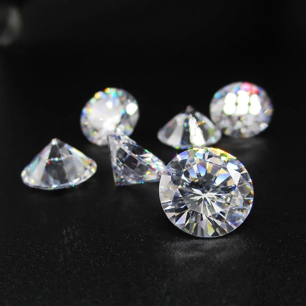 Wholesale Price 50pcs/lot 3mm 4mm 5mm (2.5~6.5mm) 5A Round Brilliant Cut Loose White Cubic Zirconia Stones CZ Gems For Jewelry
