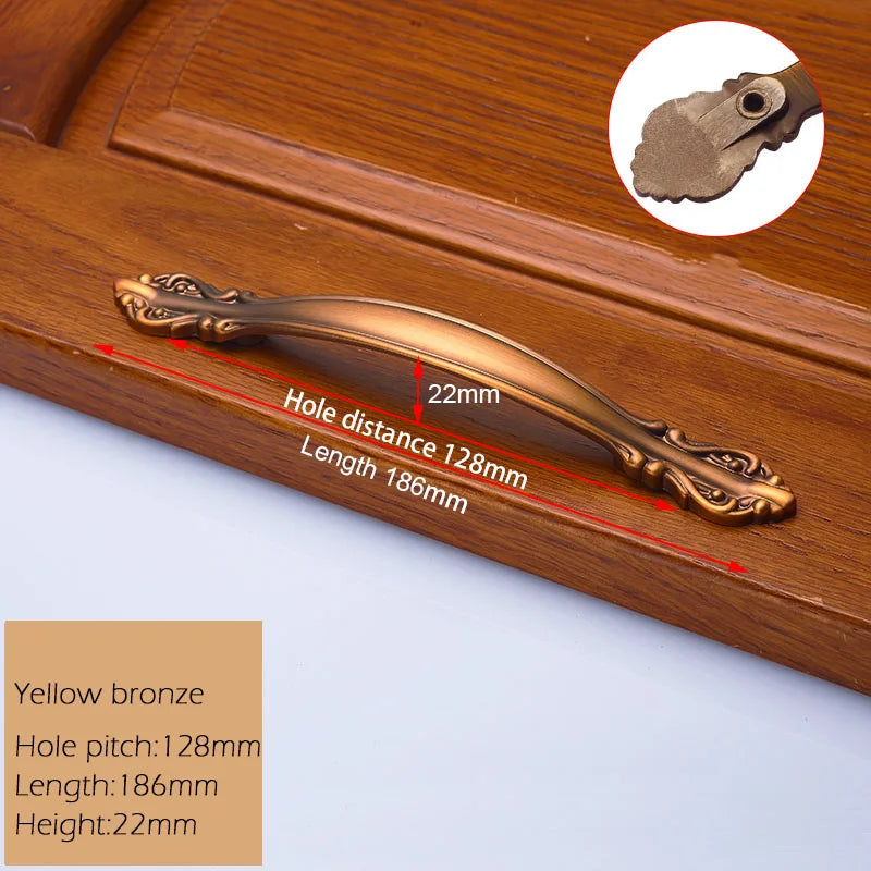KAK European Zinc Alloy Cabinet Handles Wadrobe Door Pulls Drawer Knobs Kitchen Cupboard Handles Furniture Handle Hardware