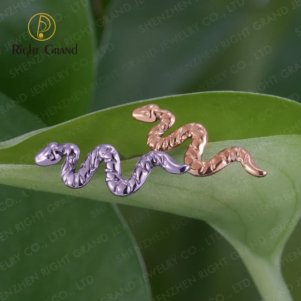 Right Grand ASTM F136 Titanium Implant Grade 16G Internal Thread Snake Labret Tragus Lip Rings Studs Helix Earring Piercings