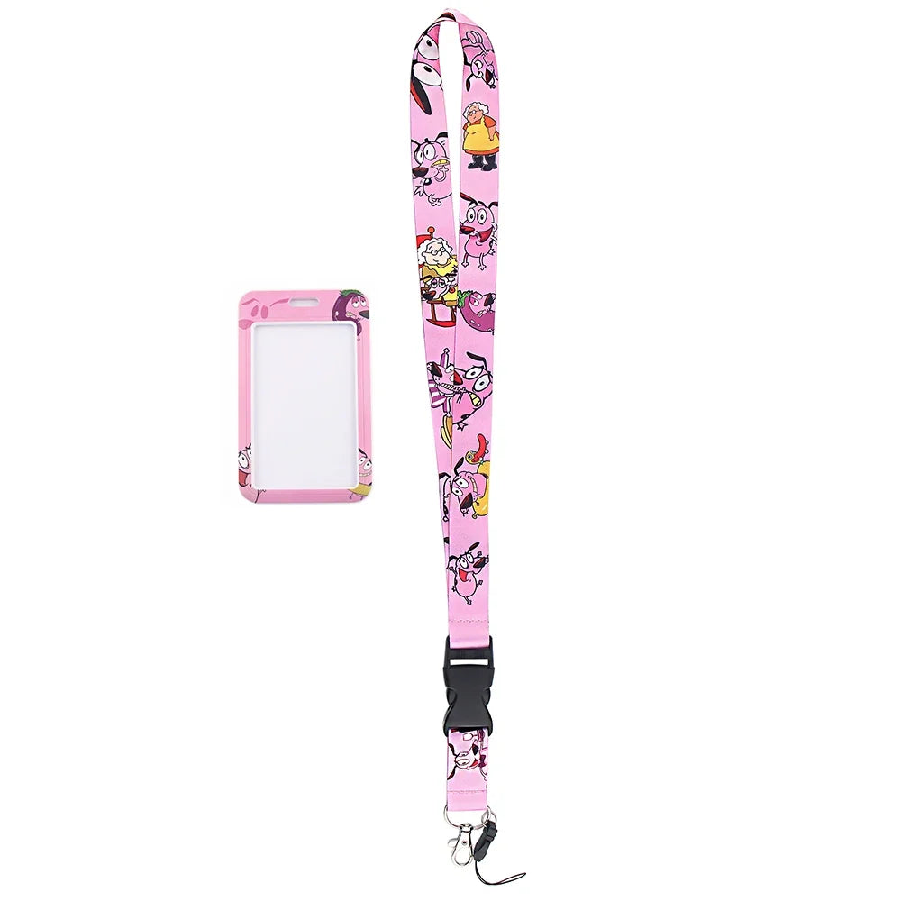 LX526 Anime Fuuny Dog Card Cover Lanyard Neck Strap Rope For Mobile Cell Phone ID Card Badge Holder With Keychain Keyring