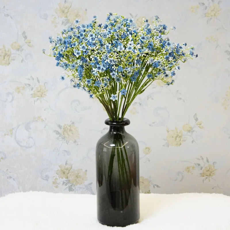 1 Bundle Gypsophila Bride Holding Plastic Flower Wedding Vases for Home Decor Accessories Ornamental Flowerpot Artificial Plants