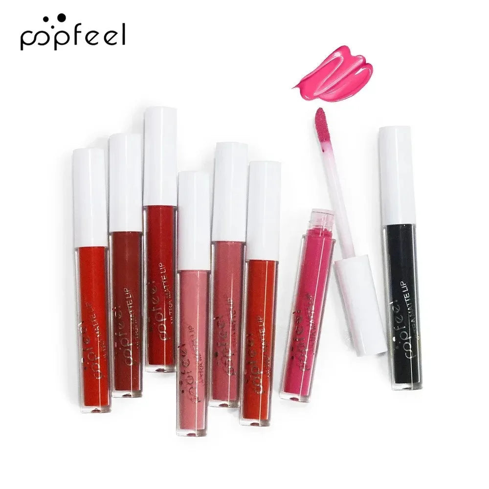 Punk Black Matte Liquid Lipstick Waterproof Long Lasting Party Lip Glaze Cosplay Velvet Nude Lip Tint Halloween Lip Makeup