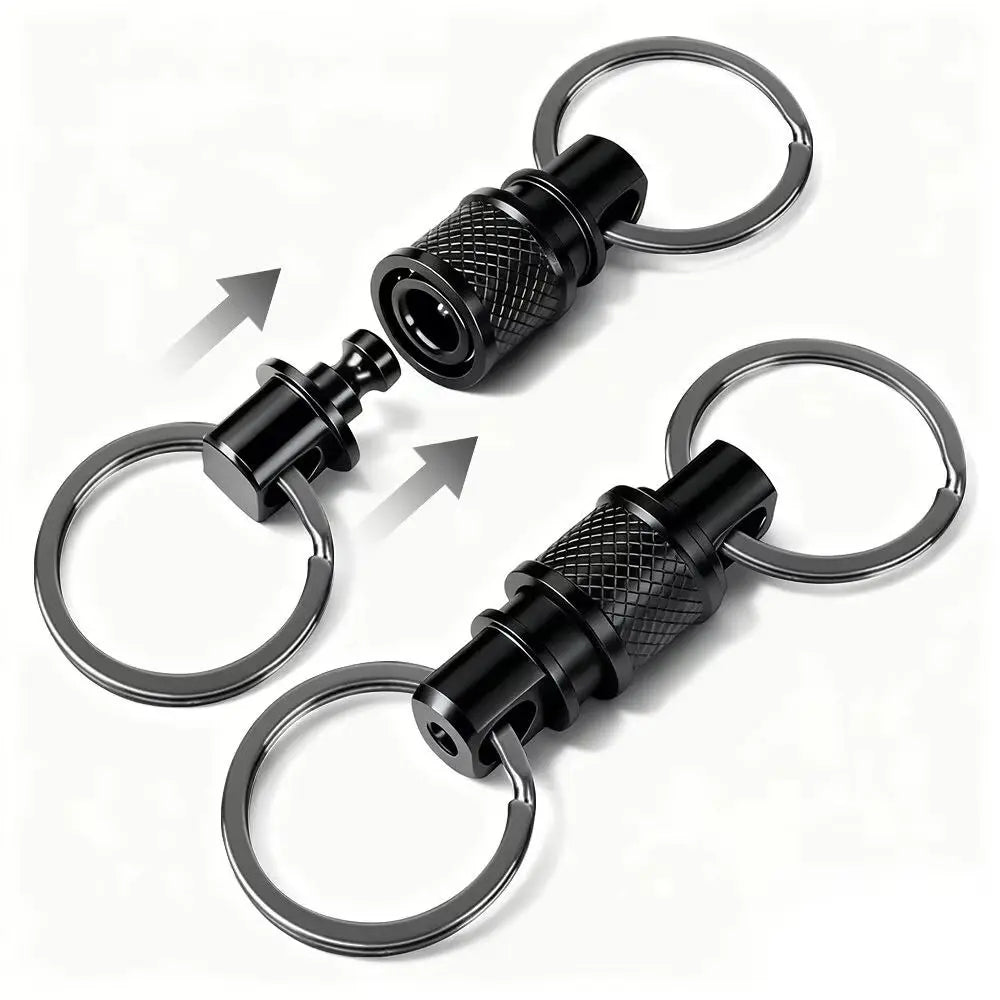 360 Degree Rotation Quick Release Keychain Fast Release Mechanism Multifunctional Design Quick Pull Keyring Aluminum Alloy
