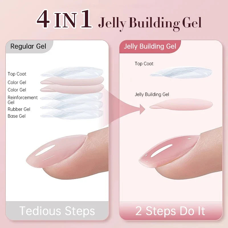 UR SUGAR 15ml 4-IN-1 Jelly Rubber Base Gel For Construct Reinforce Natural Nail Art Manicure Soak Off LED UV Gel Nail Varnishes