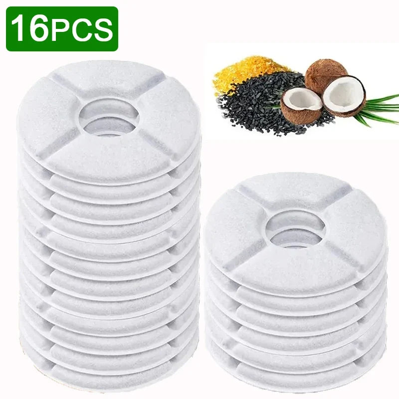 Replacement Activated Carbon Filter For Cat Water Drinking Fountain Replaced Filters Flower For Pet Dog Round Fountain Dispenser