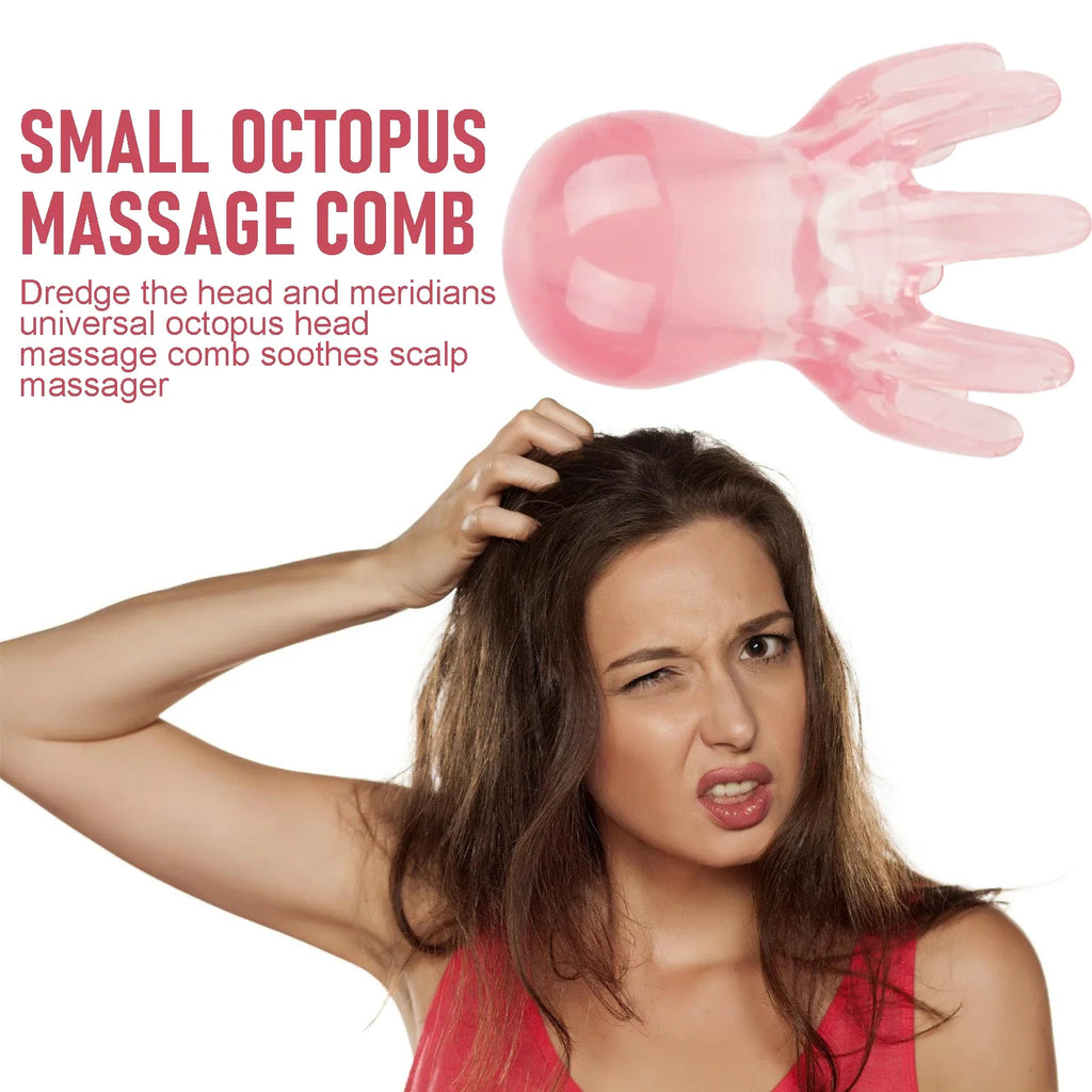 Octopus Shape Scalp Massage Comb 8 Tentacles Acupressure Gua Sha Tool for Head Scalp Facial Body Massage