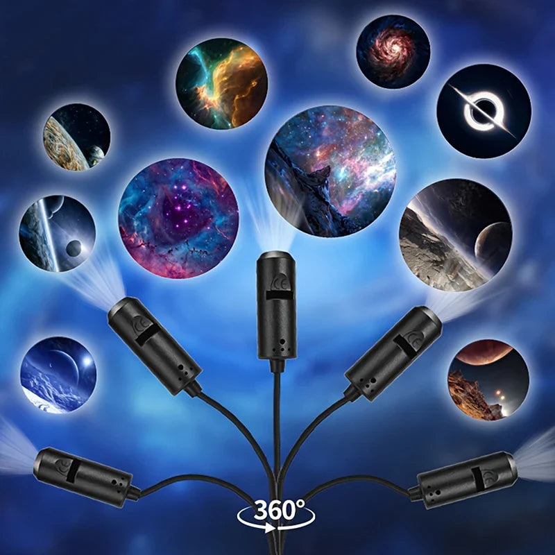 Hot！[New] NEW New LED Galaxy Projection Light 1 Light+10 Pictures Change, LED Galaxy Projector, Starry Sky Lighting Night Light