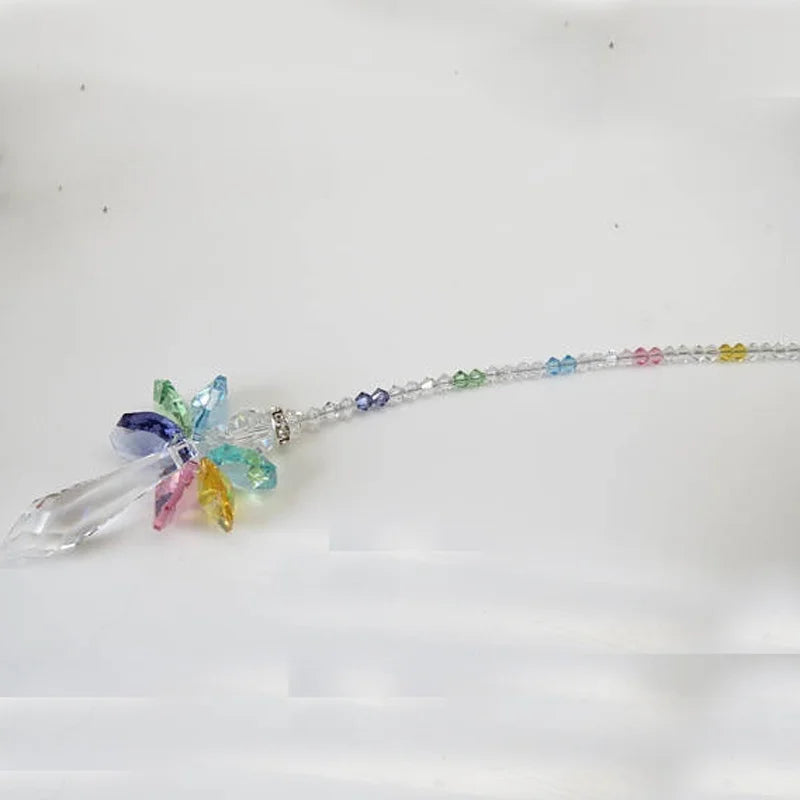 1PCS Rainbow Angel Suncatcher Crystal Guardian Angel Chakra Sun Catchers Car Charm for Rear View Mirror Home Decor
