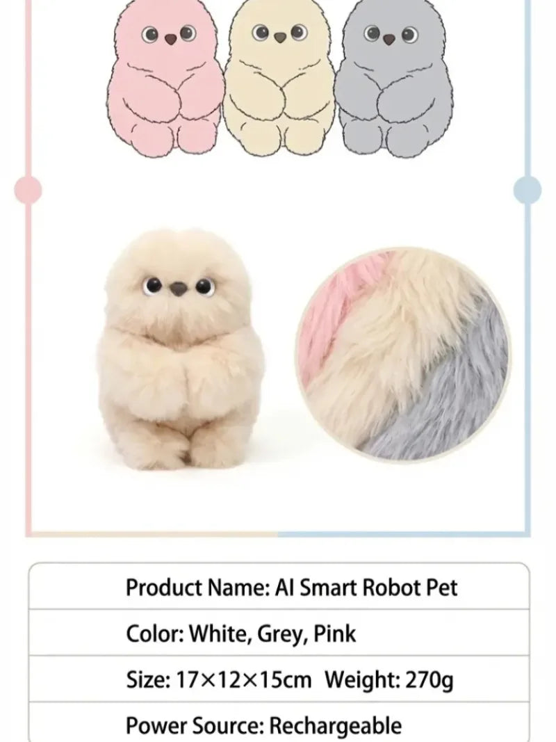 Interactive Robot Owl Plush Toy Smart Voice Chat Companion Doll Cute Electronic Pet Stuffed Animal For Kids Adults Birthday Deco