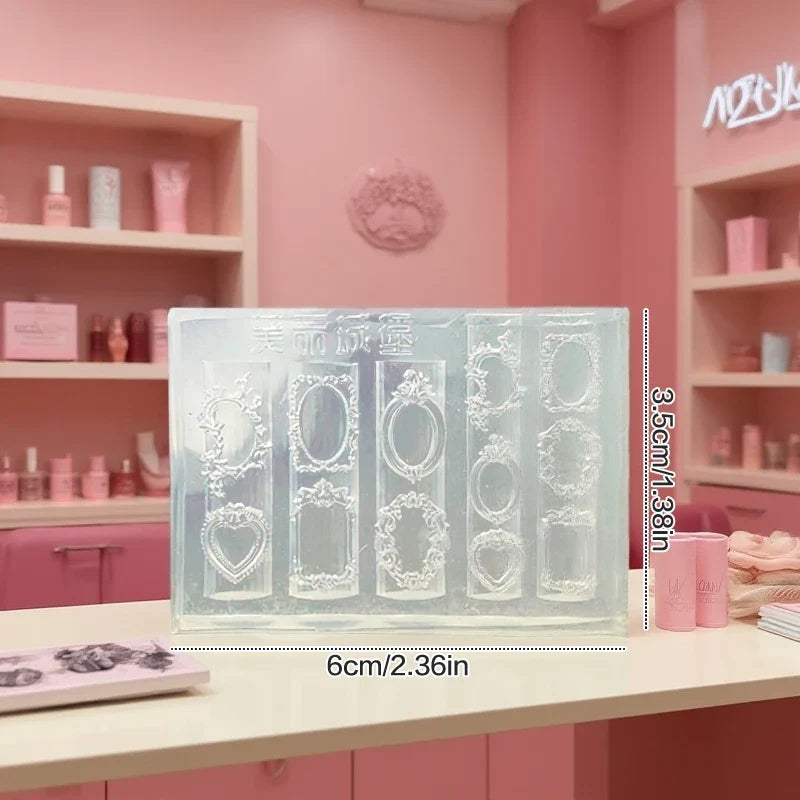 Silicone Mini Photo Frame Shape Nail Mold Nail Stamping Nails DIY Nail Salon Design Stereoscopic Manicure Art Tool