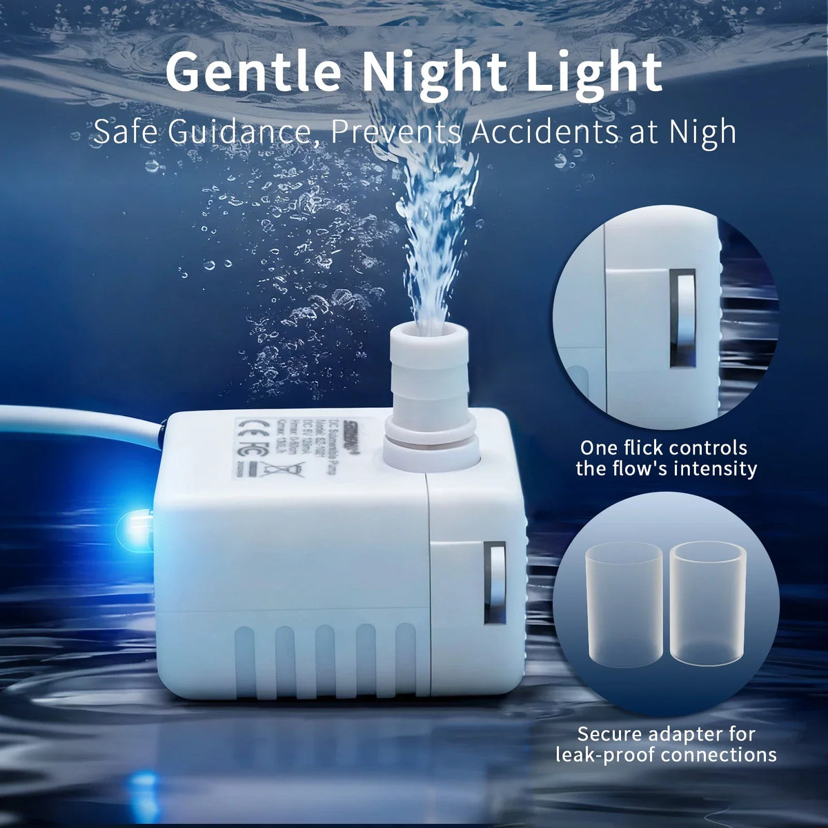 1 Pc Ultra-Efficient Silent USB Pet Water Fountain Pump with LED Indicator Light for Cat Water Fountains Premium Replacement