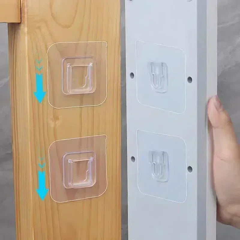 Double-Sided Self Adhesive Wall Hooks Strong Sticky Transparent Traceless Kitchen Bedroom Wall Hook Storage Holders Storage
