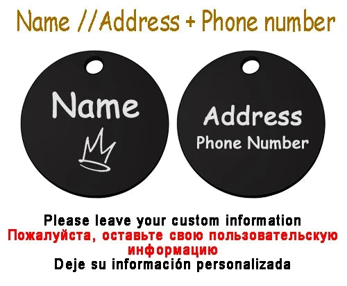 Personalized Pet Cat Dog Name Collar Accessories Circle Custom Engraved ID Tag Necklace Chain Charm Supplies For Dog Product