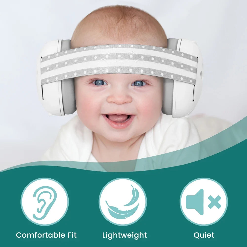 Ear Muffs for Infants with Elastic Headband, Baby Earmuffs Ideal for Flights, Baby Ear Noise Reduction Earmuffs - Baby Headphone