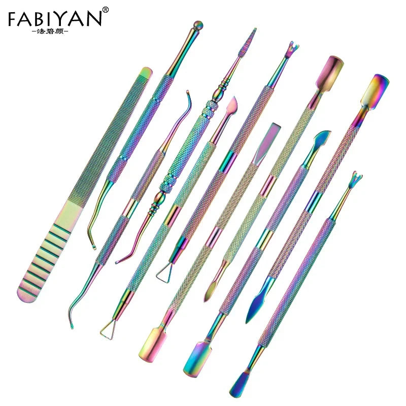 1pcs Stainless Steel Cuticle Pusher Dead Skin Push Remover For Pedicure Manicure Nail Art Cleaner Care Tool