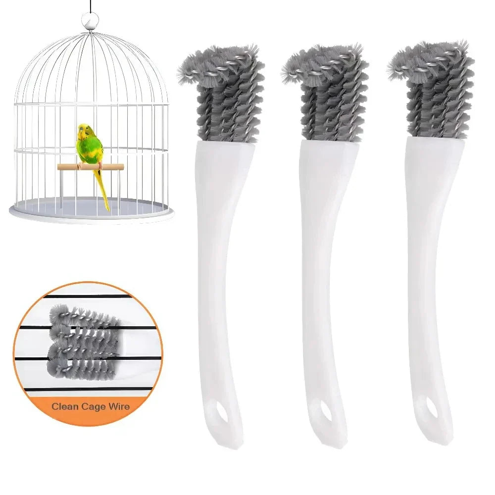 Bird Cage Cleaning Brush with Long Handle Gap Shovel Easy Removal Brush Hamster Rabbit Cage Gap Cleaning Brush Parrot Supplies