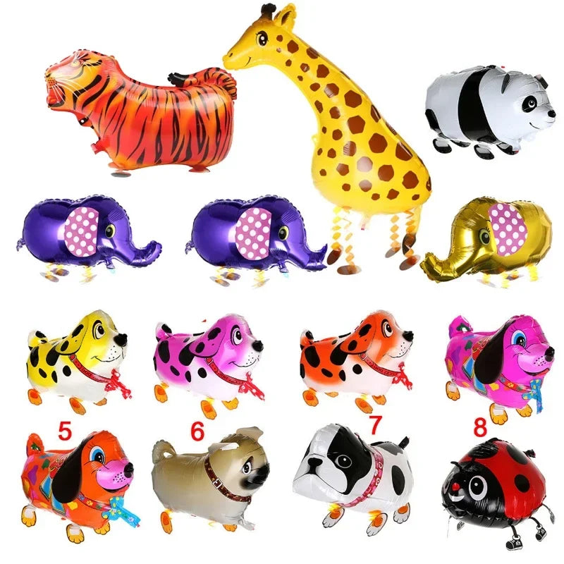 Cute Cat Dog Pet Dinosaur Balloon Girl Boy Happy Birthday Decoration Balloons Mixed Walking  Animal Balloons for Birthday