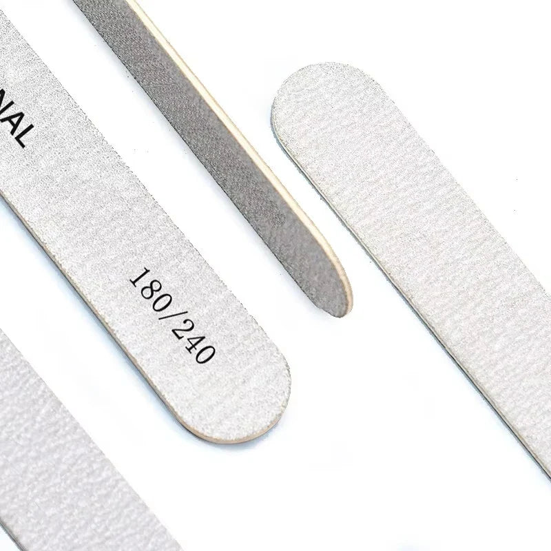 50Pcs Wooden Nail File Professional Sanding Buffer Files 100/180/240 Double Side For Salon Manicure Pedicure UV Gel Tips Tools