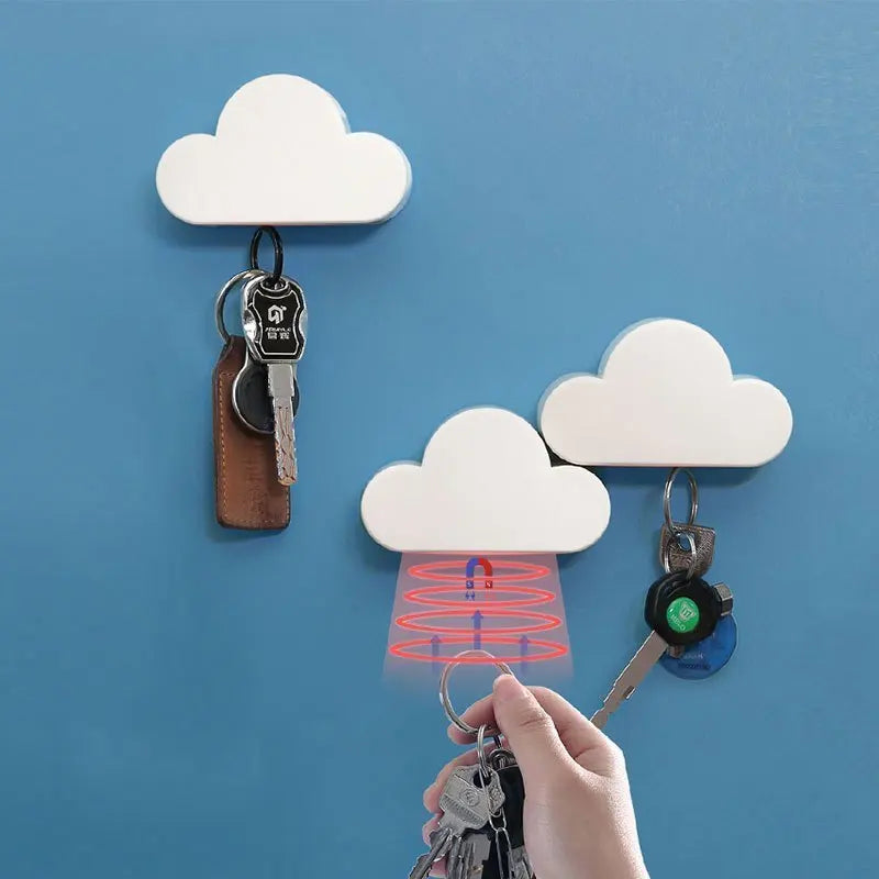 Creative Cloud Keychain Hook Magnet Suction Key Hanging - Sticky Key Rack for Wall and Doors - Easy Storage and Organization