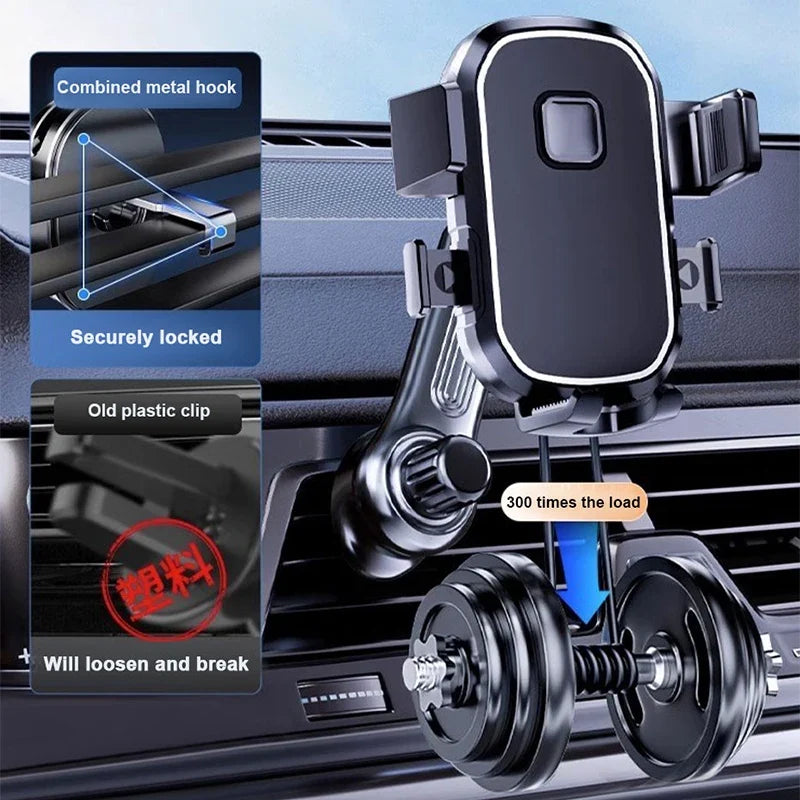 BLALION Car Phone Holder Gravity GPS Support 360 Degree Rotatable Anti Shaking Car Air Vent Mount For IPhone Pro Xiaomi Samsung