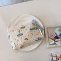 Cute Cartoon Prints Mini Coin Purse Square Cotton Sundries Pouch Zipper Portable Earphone Lipstick Storage Bag