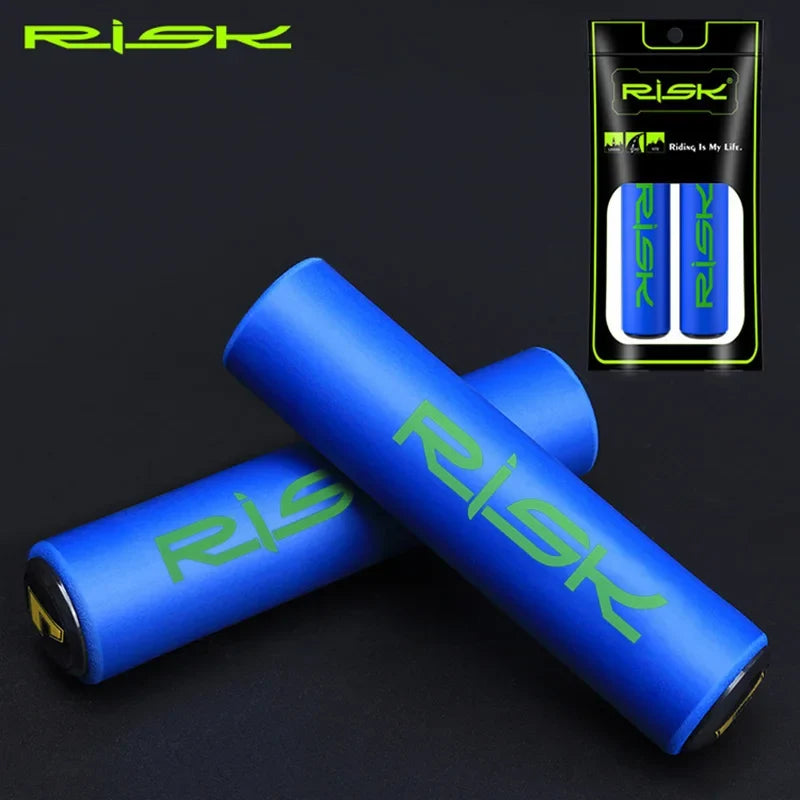 2PCS RISK Bicycle Handle Bar Grips Silicone Cycling Bike Grips Mountain Bike Handlebar Cover Anti-slip Grips Bicycle Bike Part