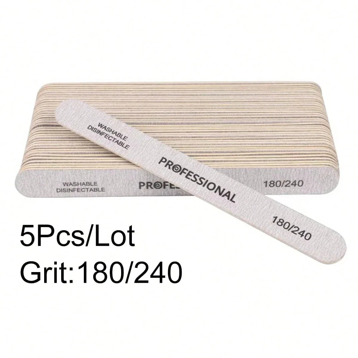 50Pcs Wooden Nail File Professional Sanding Buffer Files 100/180/240 Double Side For Salon Manicure Pedicure UV Gel Tips Tools