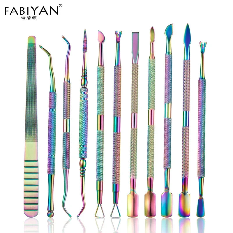 1pcs Stainless Steel Cuticle Pusher Dead Skin Push Remover For Pedicure Manicure Nail Art Cleaner Care Tool