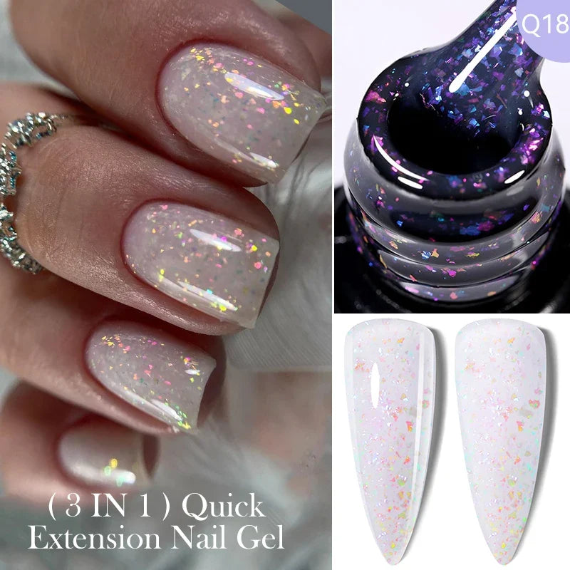 LILYCUTE 7ML Jelly Nude Pink Quick Extension Gel Nail Polish Transparent  Finger Prolong Long Lasting Construction Gel Varnish
