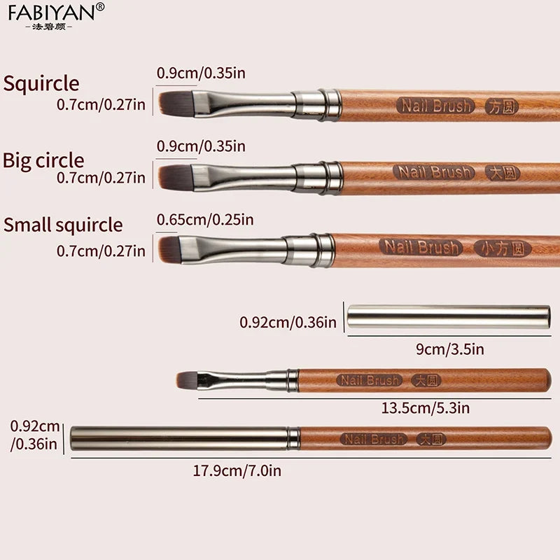 Sandalwood Nail Art Glue Phototherapy Pen UV Gel Brush Painting Drawing Flowers Nail Brushes Manicure Tools For Nail Salon