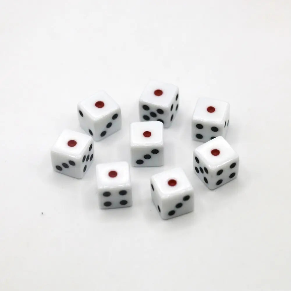 5Pcs/10Pcs 14mm/10mm 6 Sided Drinking Dice White Dices Acrylic Cubes RPG Dice Game Accessory Round Corner Digital Dices