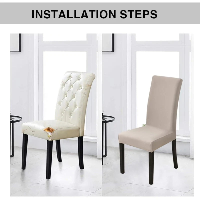 Waterproof Dining Chair Cover Stretch Chair Slipcover Removable Washable Chair Protector for Home, Restaurant, Kitchen,Banquet
