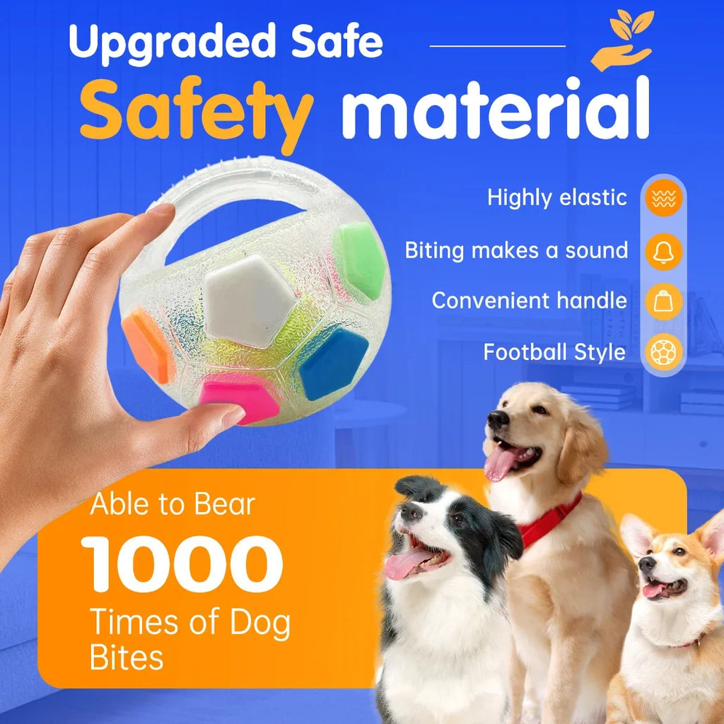 New Football Tennis Ball Shaped Pet Dog Toys, Durable Teething Relief to Accompany Outdoor Training Squeak Toys