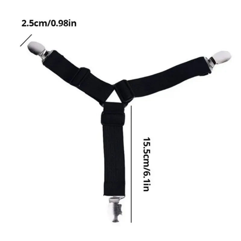 4PCS Anti-slip Bed Sheet Fixing Clips 3 Way Adjustable Elastic Holders Keep Bed Sheets Blankets Flat Bedding Organize Gadgets