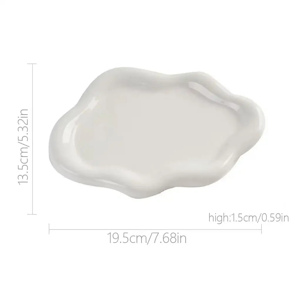 Simple Jewelry Storage Tray Creative White/silver Storage Tray Decorative Ornaments Electroplated Jewelry Tray