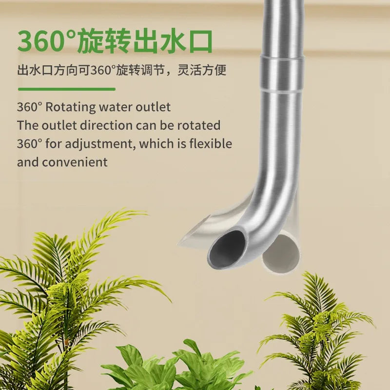 ZRDR Fish Tank Filter Tube Filter Aquarium External 304 Stainless Steel Inlet and Outlet Oil Removal Film Filter Accessories