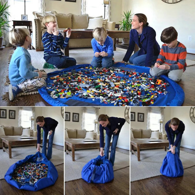 1pc Multifunction Portable Kids Toy Storage Bag Building Blocks Play Mat