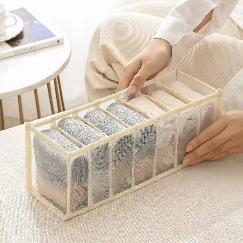 Mesh Sock Organizer,Lingerie Organizer,Foldable Multi-functional Wardrobe Organizer,Household Compartmentalized Drawer Organizer