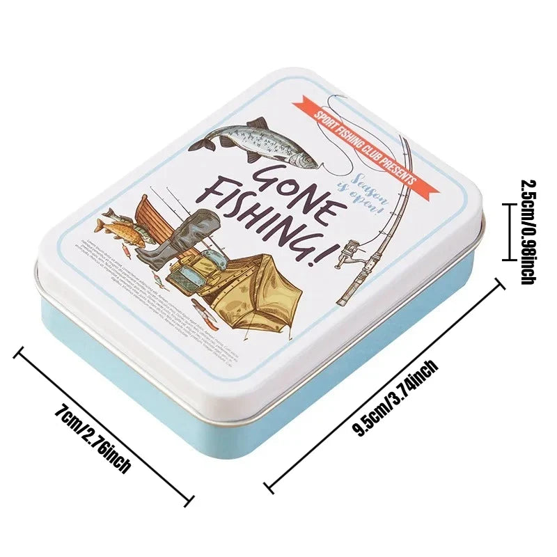 Cartoon Rectangular Tin Tobacco Flip Cover Case Small Card Fishing Tool Storage Box Packaging Iron Box Hairpin Jewelry Metal Box