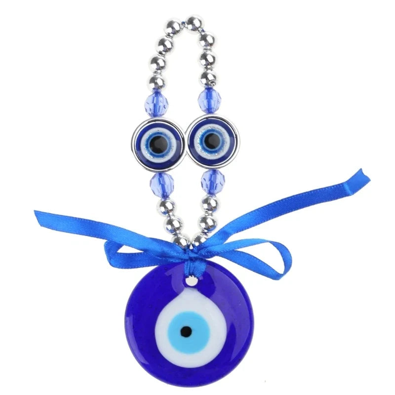 Turkish Blue Evil Eye Beads Charms Pendants Handmade Crafts Wall Hanging Ornament Car Amulet Home Protection Decor