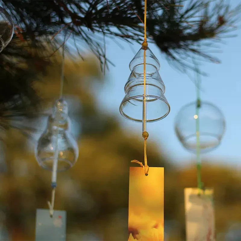 Japanese Style Glass Wind Chimes Outdoor Decorative Wind Bell Window Hanging Pendants Yard Garden Decoration Wind Chime