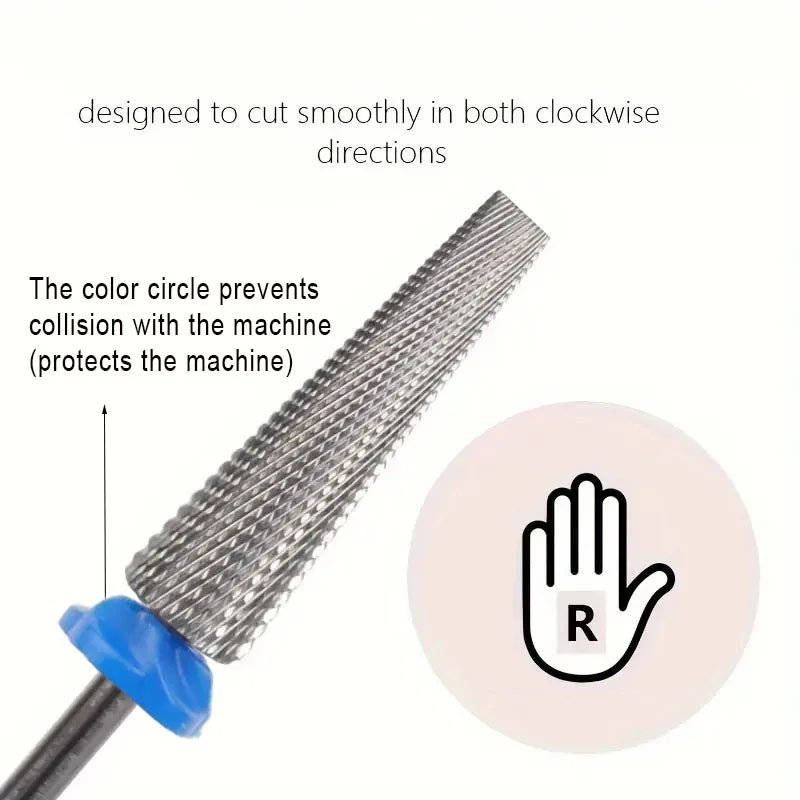 5 In 1 Extra Long Tungsten Carbide Nail Drill Bits Set, Safety Nail Salon Accessories, Efficient Removal Of Gel Polish Acrylic N