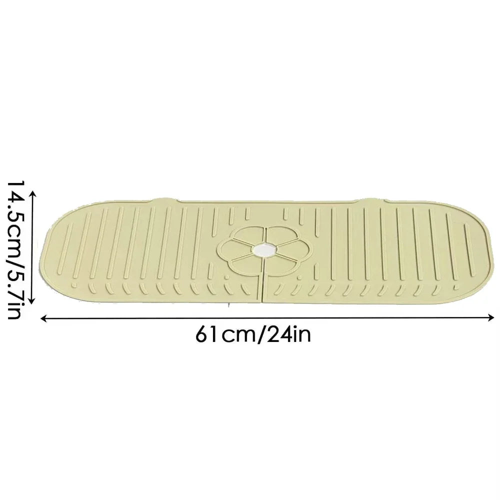 Kitchen Faucet Splash Pad Silicone Sink Faucet Splash Guard Mat Sponge Drain Pad Countertop Protector for Kitchen Bath Gadgets