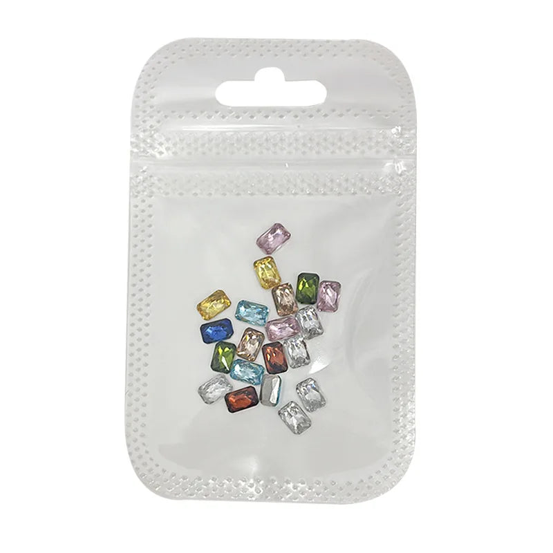 YYM 20PCS Shiny Diamond Nail Art Charms Colorful Flatback Glass Nail Rhinestone Mixing Size Color Sparkling Nail Gems Jewelry