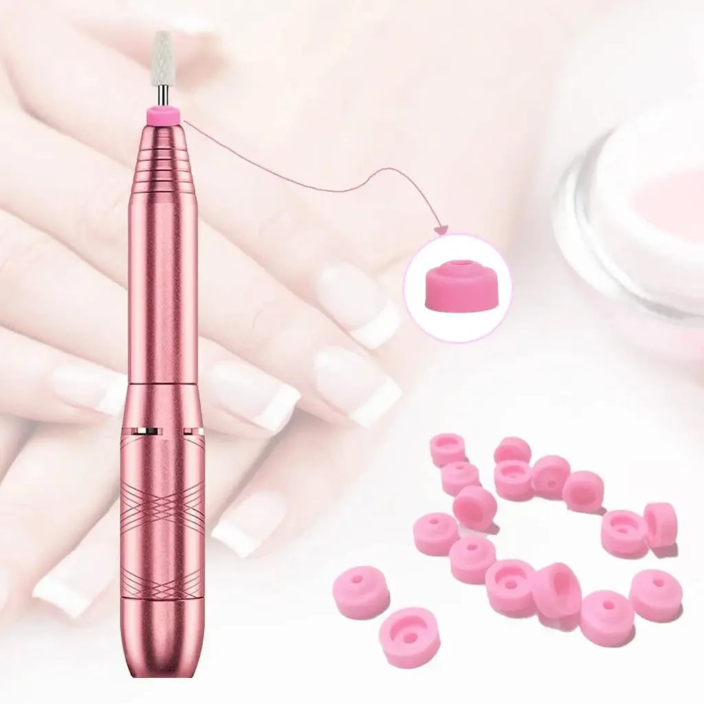 10/20/50pcs Nail Dust Protector 3/32" Shank Nail Drill Bits Anti-Dust Cover Caps for E-file Silicone Dust Stopper Pink Nail Tool