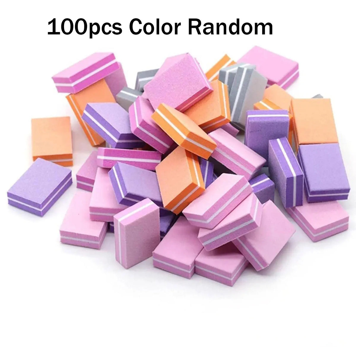 50/100pcs Mini Nails Sponge File Buffer Block Double Color Buffing Sanding File Pedicure Manicure Tool Gel Suplies Accessories